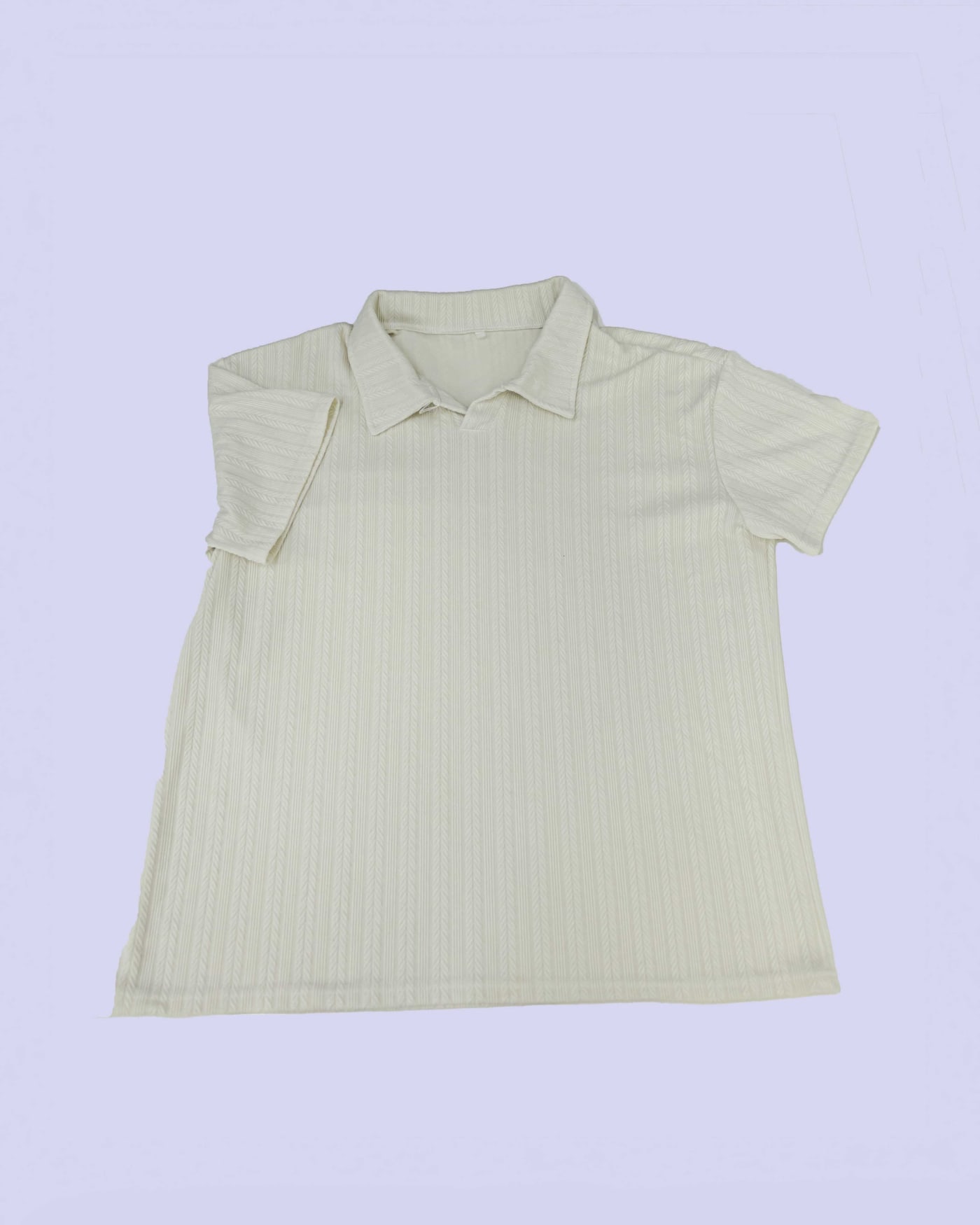 Cream Ribbed Polo