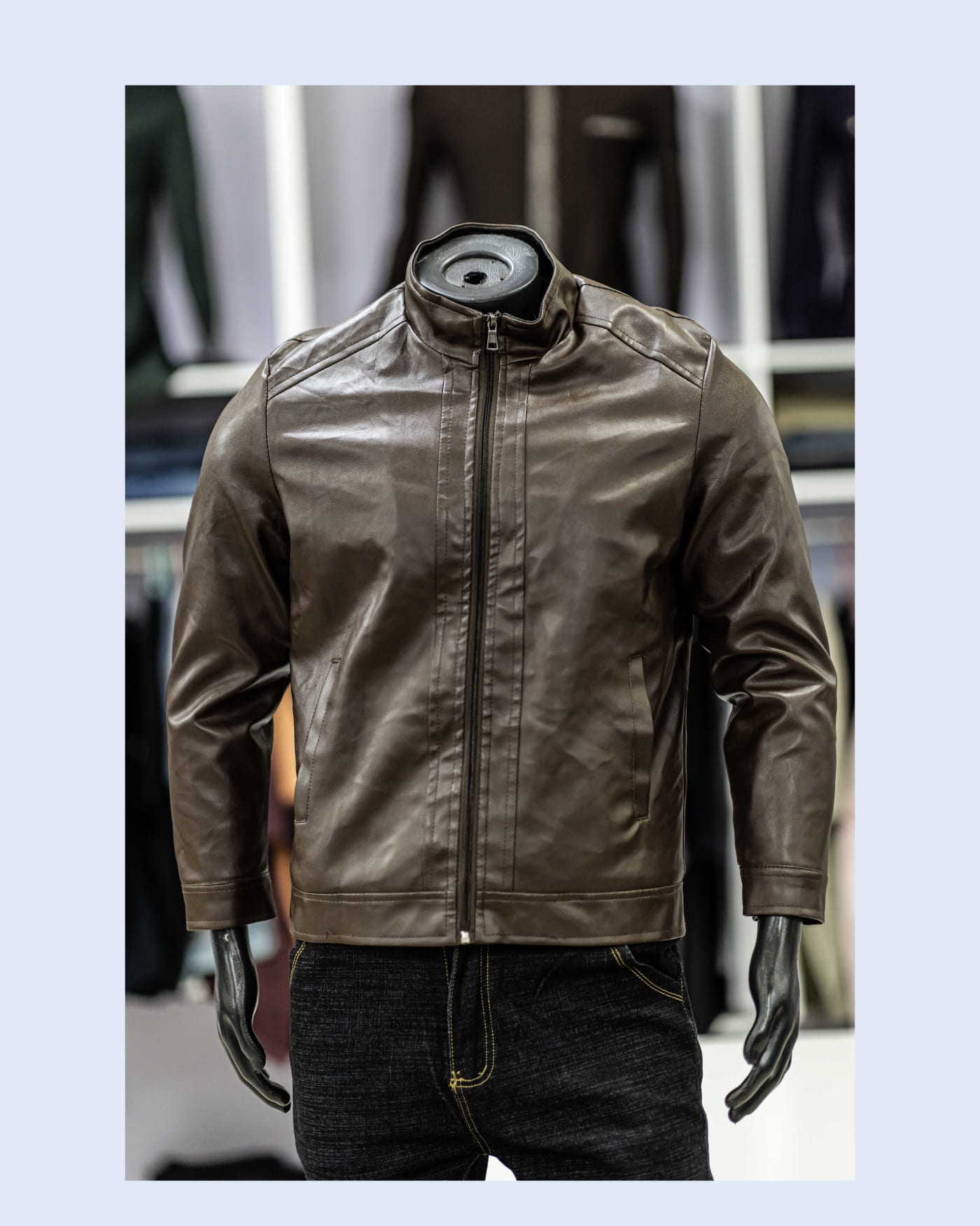 Brown Leather Biker Jacket
