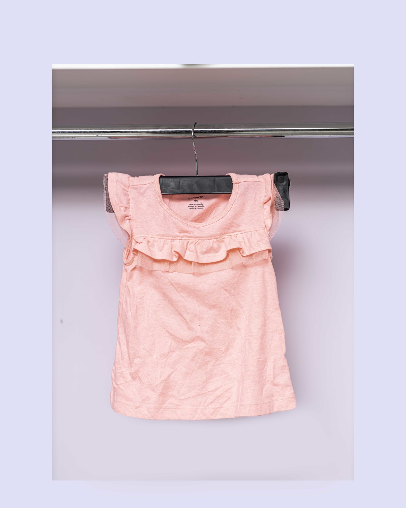Girls' Peach Ruffle Top