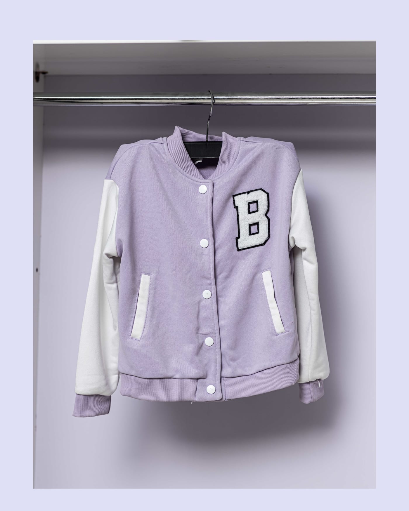 Girls' Lilac Varsity Jacket