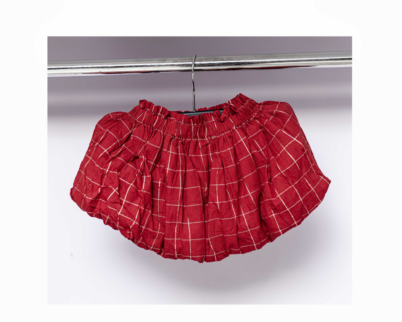 Girls' Red Check Skirt