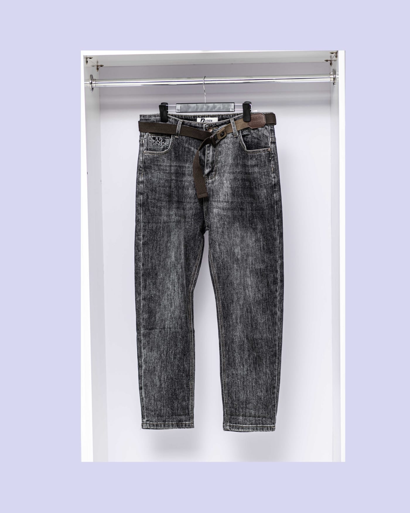 Grey Acid Wash Jeans — image 1
