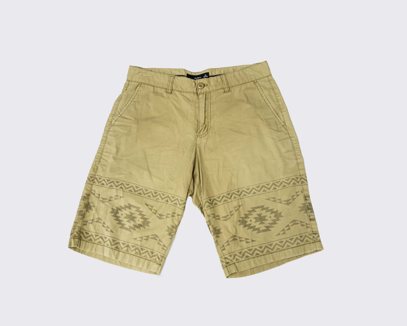 Mustard Patterned Shorts — image 1