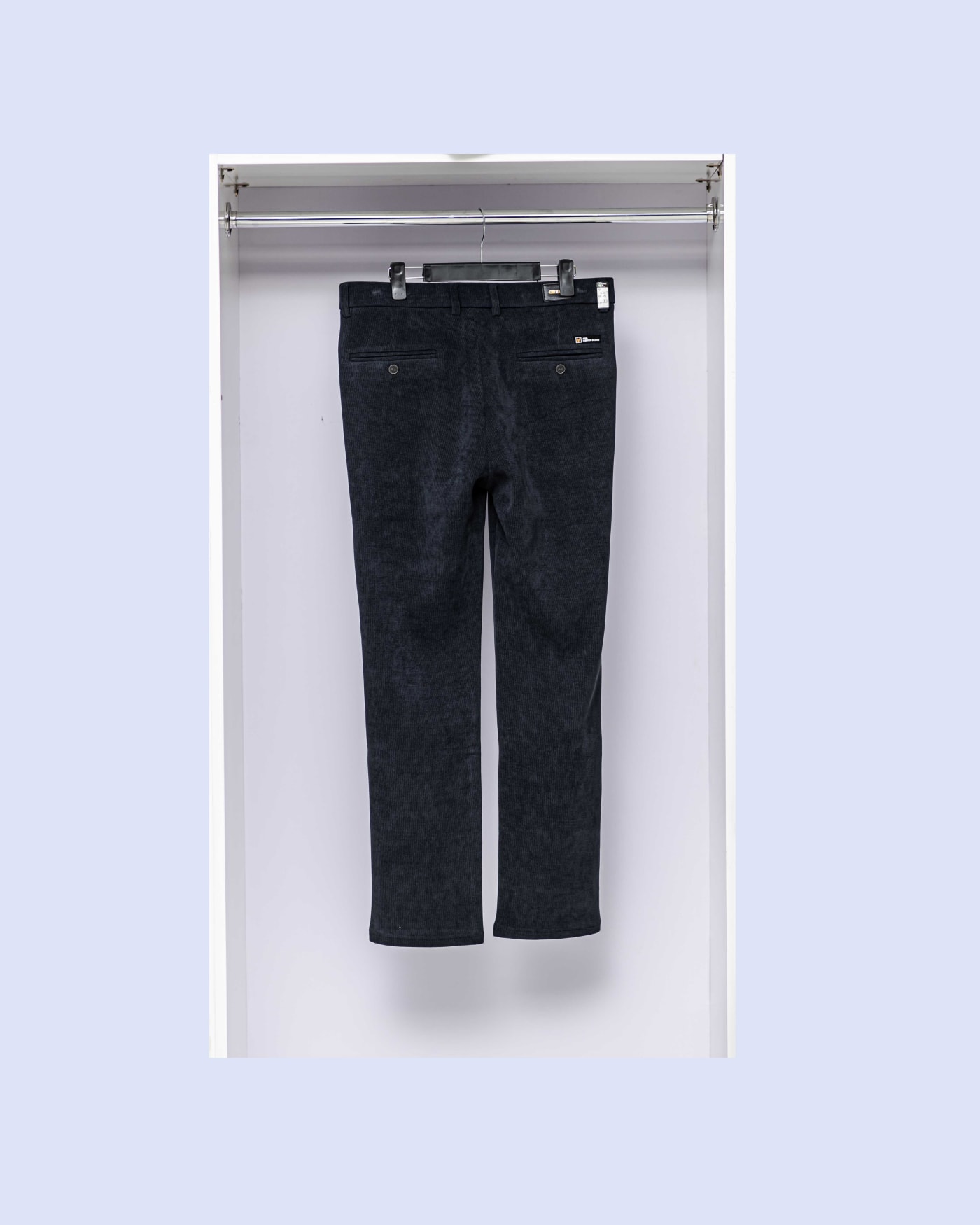 Navy Textured Trousers — image 1
