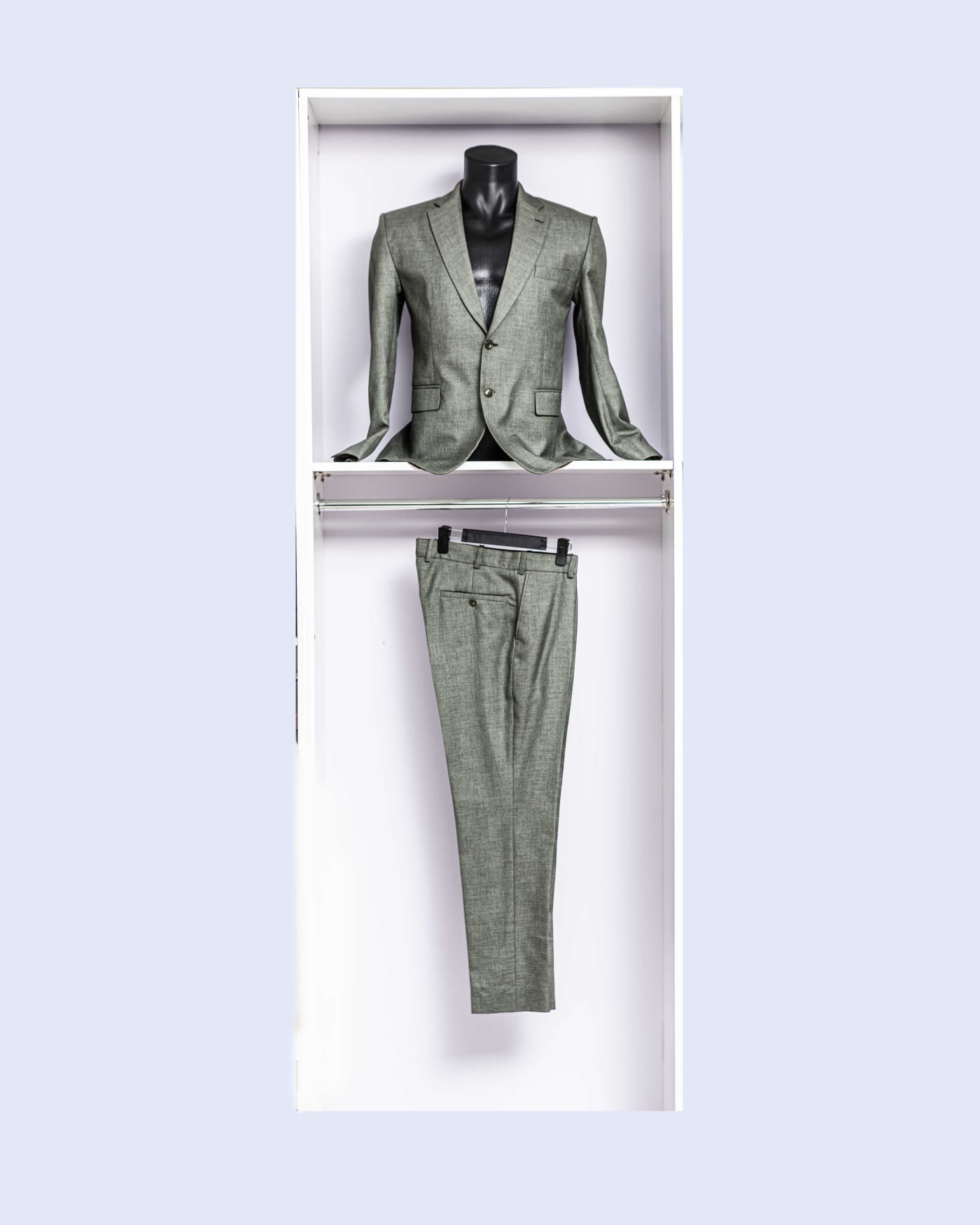 Olive Textured Two-Piece Suit