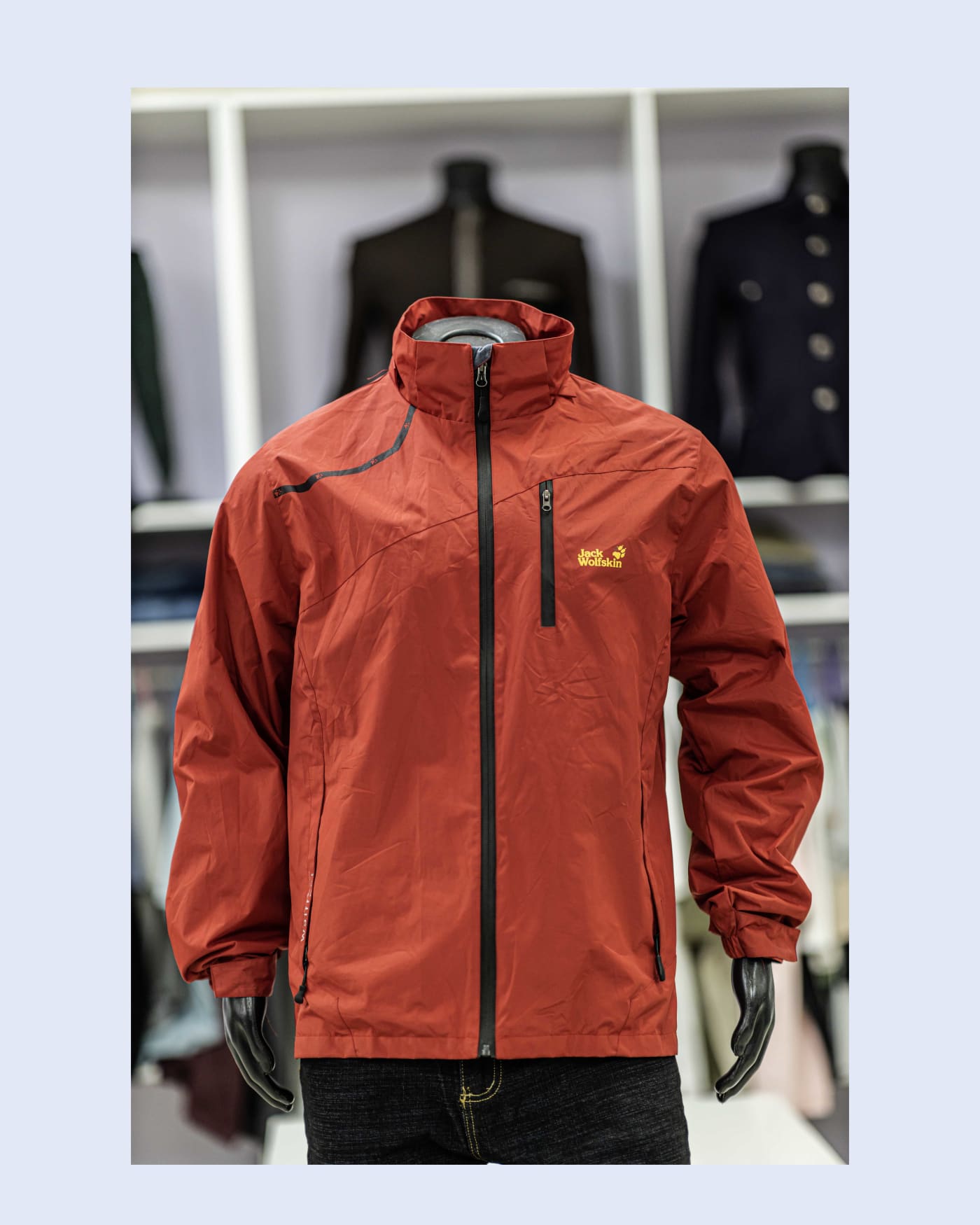 Red Hooded Rain Jacket