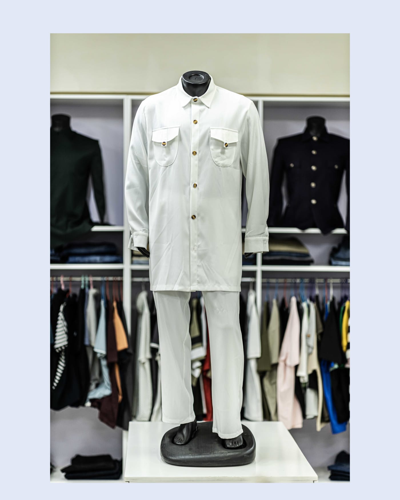 White Long-Sleeve Safari Set