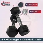 2.5 kg Hex Dumbbells – 1 Pair for Home Workouts — photo 2