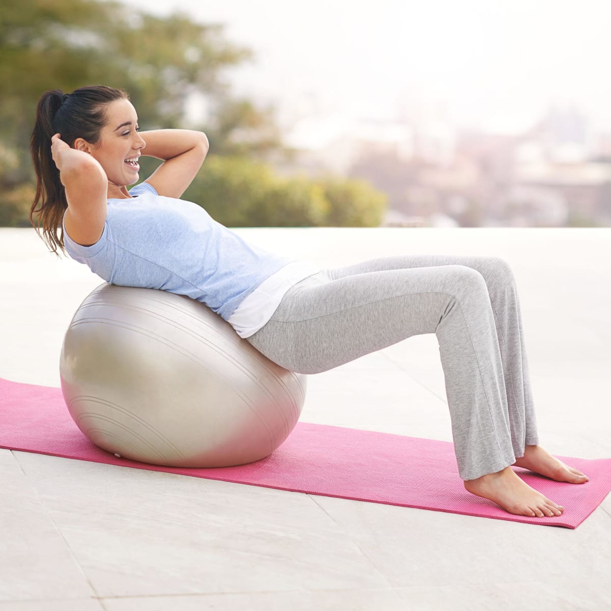 Durable PVC Yoga Ball for Home Gym-75cm- Plain – ANQUR Shop — photo 2