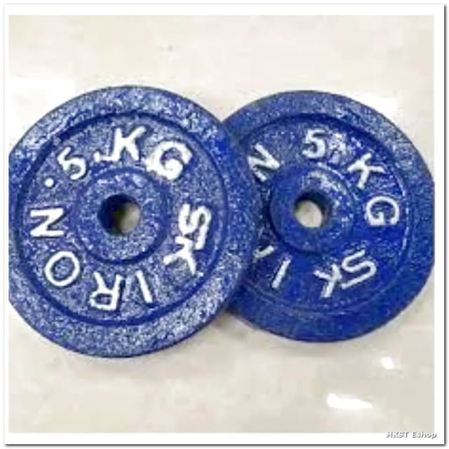 Dumbbell Weight Plate Blue 5 KG- 2 Pcs