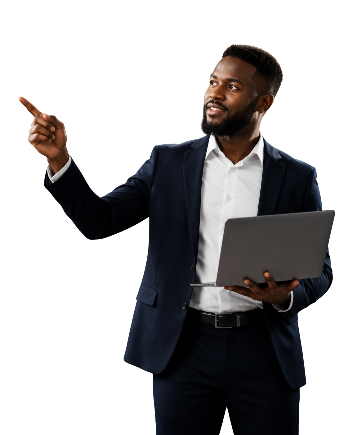 Security consultant pointing toward Makelele Tech's services