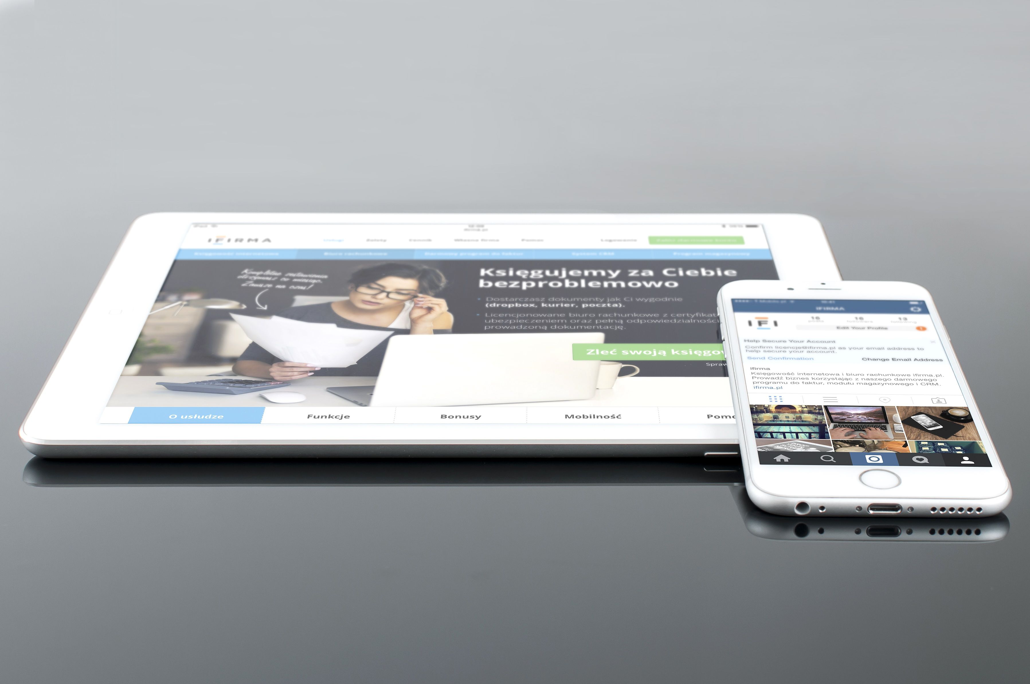 Business website interface