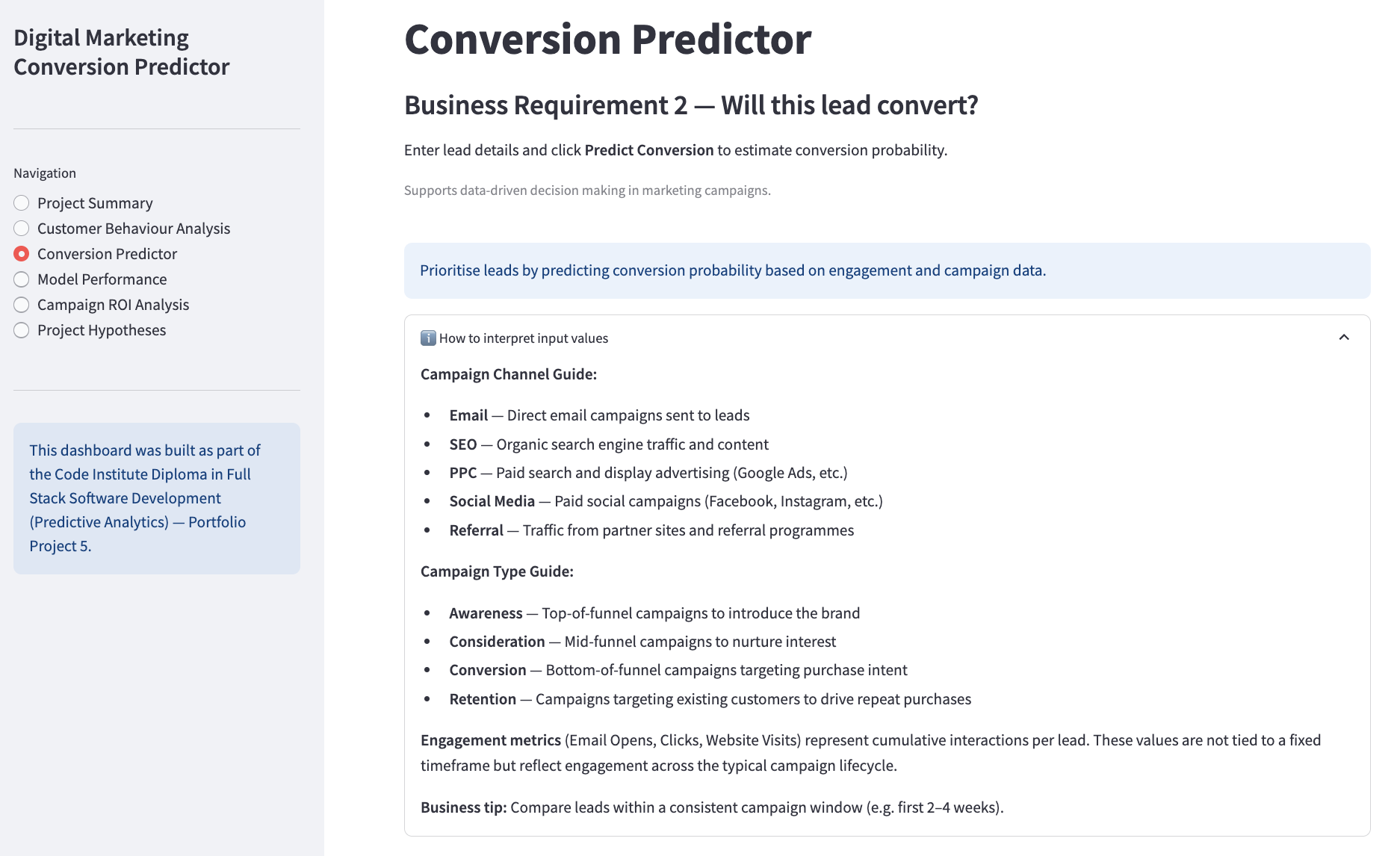Digital Marketing Conversion Predictor