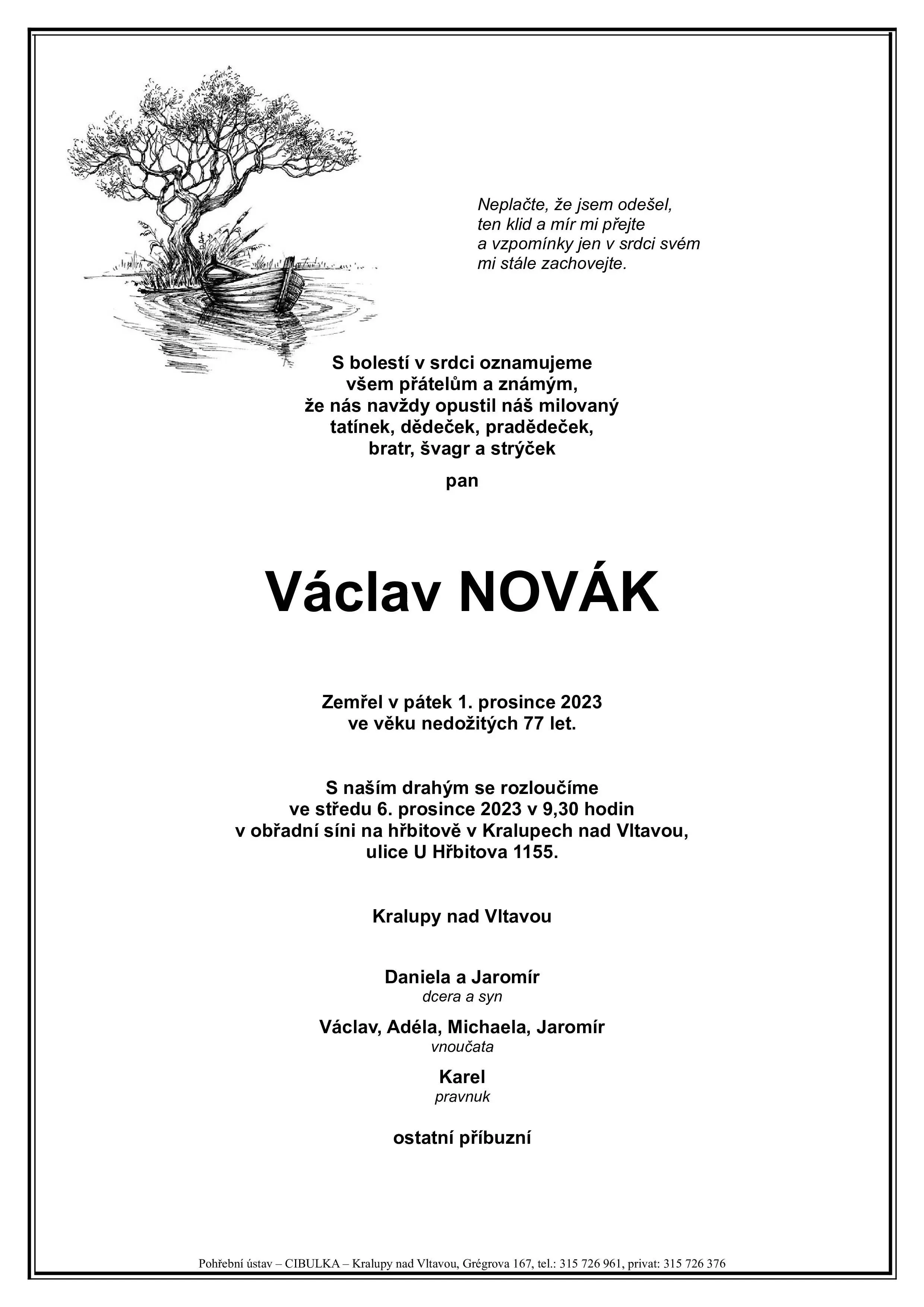 ukázkové smuteční oznámení (parte), Pohřební ústav Kralupy nad Vltavou