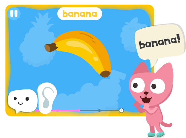 VoicePlay screenshot with Studycat in front of a voice game