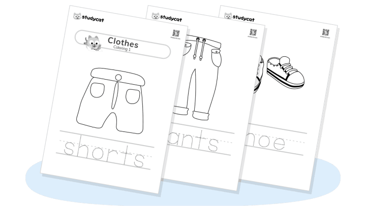 Clothes coloring worksheet 1