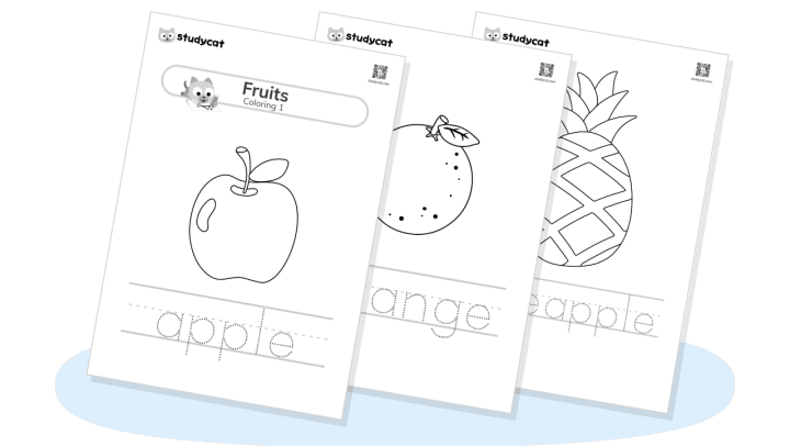 Fruit coloring worksheet 1