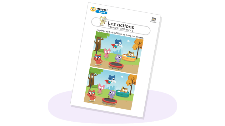 Action spot the difference worksheet 1