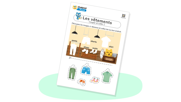 Clothes cut and paste worksheet 1