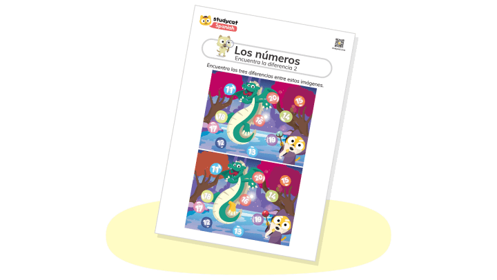 Numbers 11–20 spot the difference worksheet