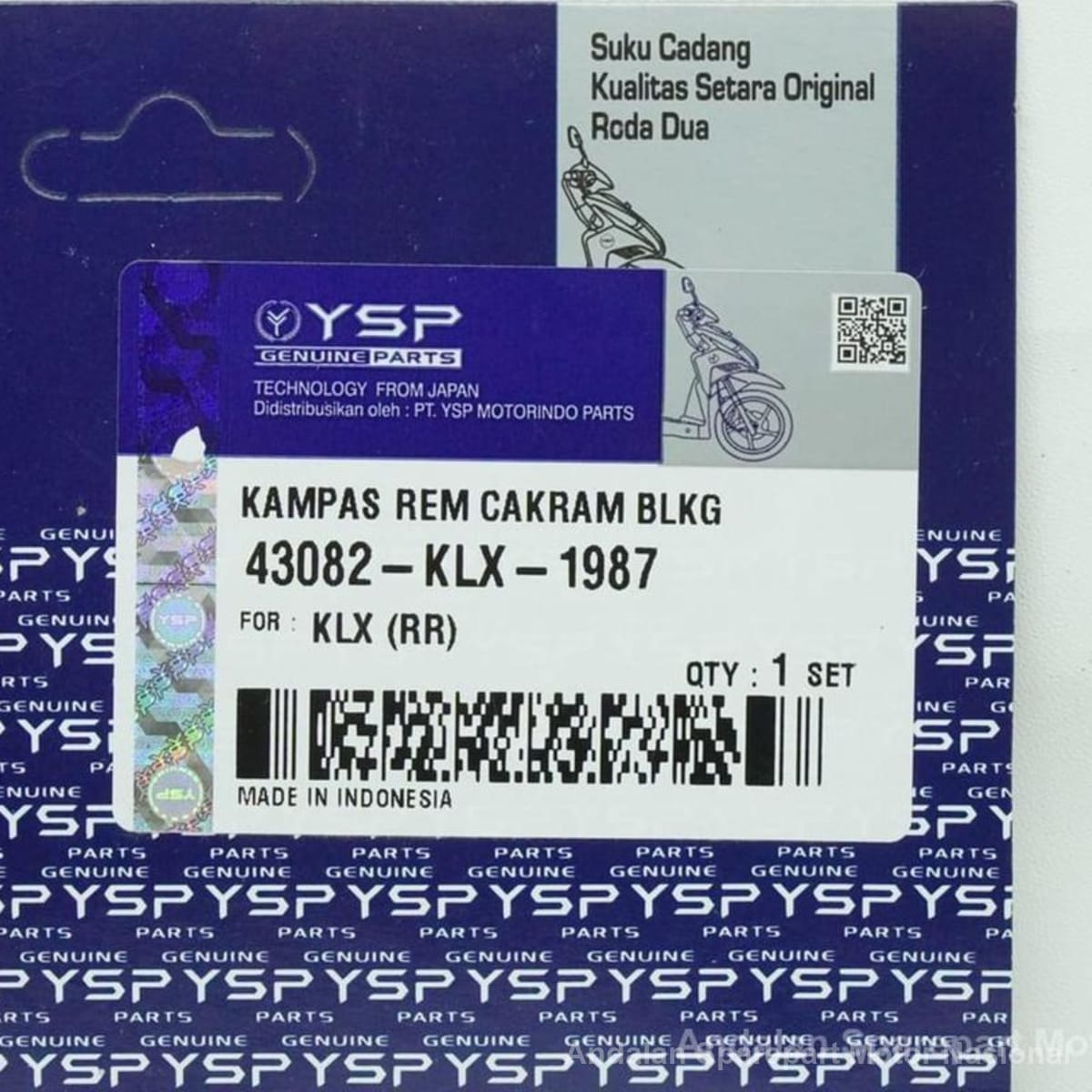 Foto Kampas Rem Cakram Diskpad Press 43082-KLX-1987