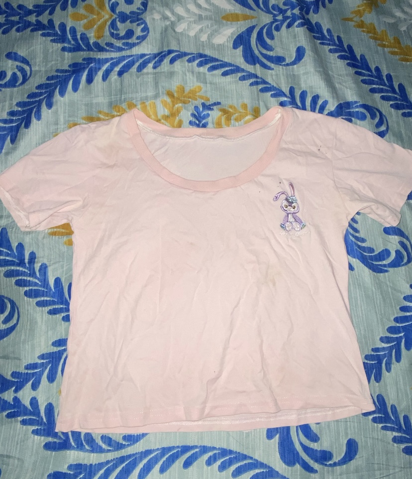 Pink basic crop top