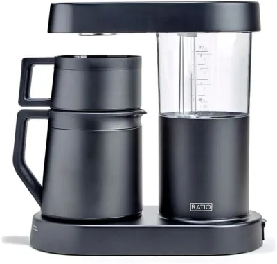 Ratio Six automatic pour-over coffee maker, side view
