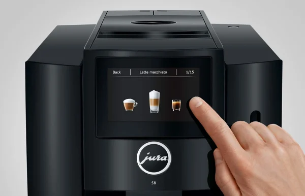 Jura S8 large office coffee machine with touchscreen