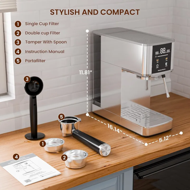 WAA 20-Bar Espresso Machine with Pre-Brew System