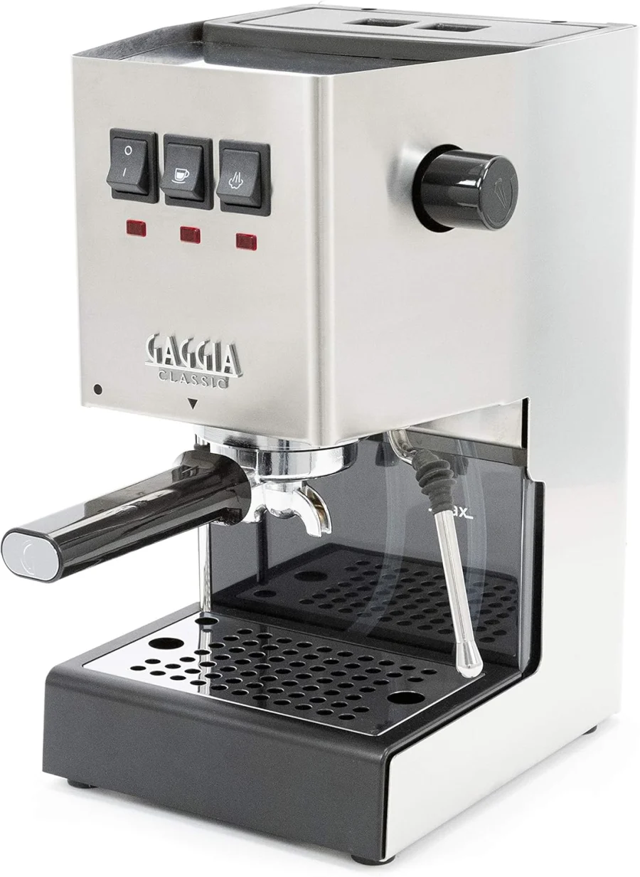 Gaggia Classic Pro espresso machine in stainless steel finish