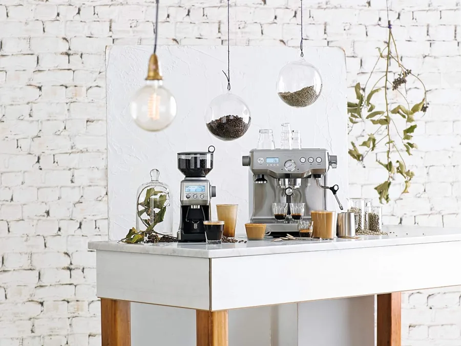 Breville Dual Boiler espresso machine on kitchen counter