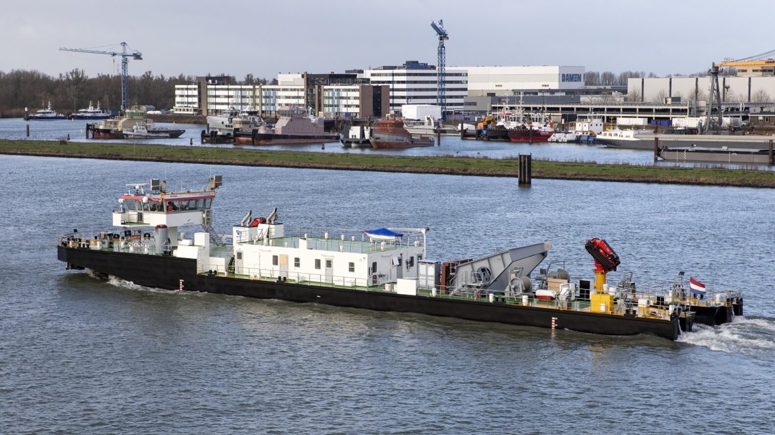 Damen Shipyards Group has completed construction and outfitting of a diving bell ship for client FMSW Koblenz - Damen