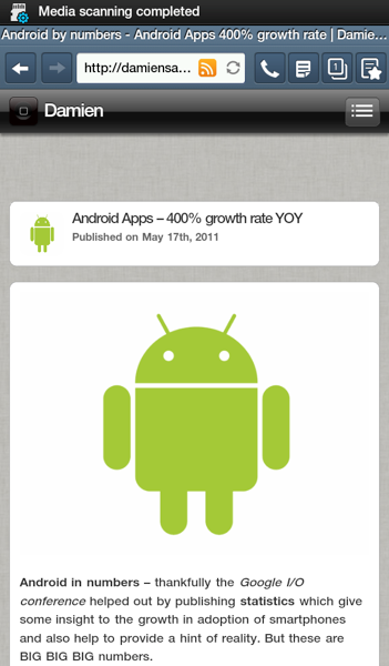 Photo of Android apps run full screen on Honeycomb Tablets