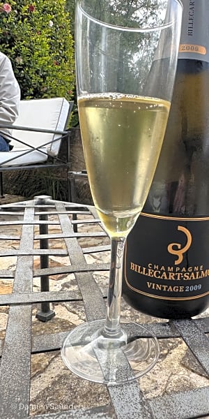 Glass of Billecarte-salmon vintage champagne from France Glass of Billecarte-salmon vintage champagne from France