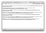 screenshot of WordPress errors