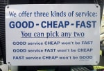 Agile project service advert - good cheap or fast