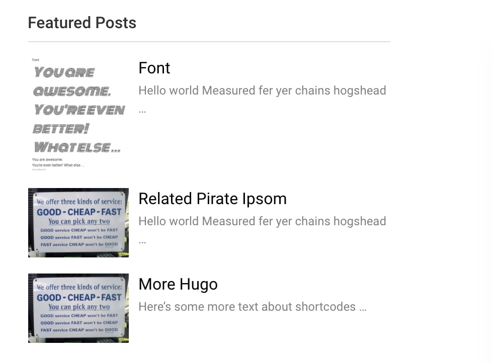 Hugo Featured Posts Hugo Featured Posts