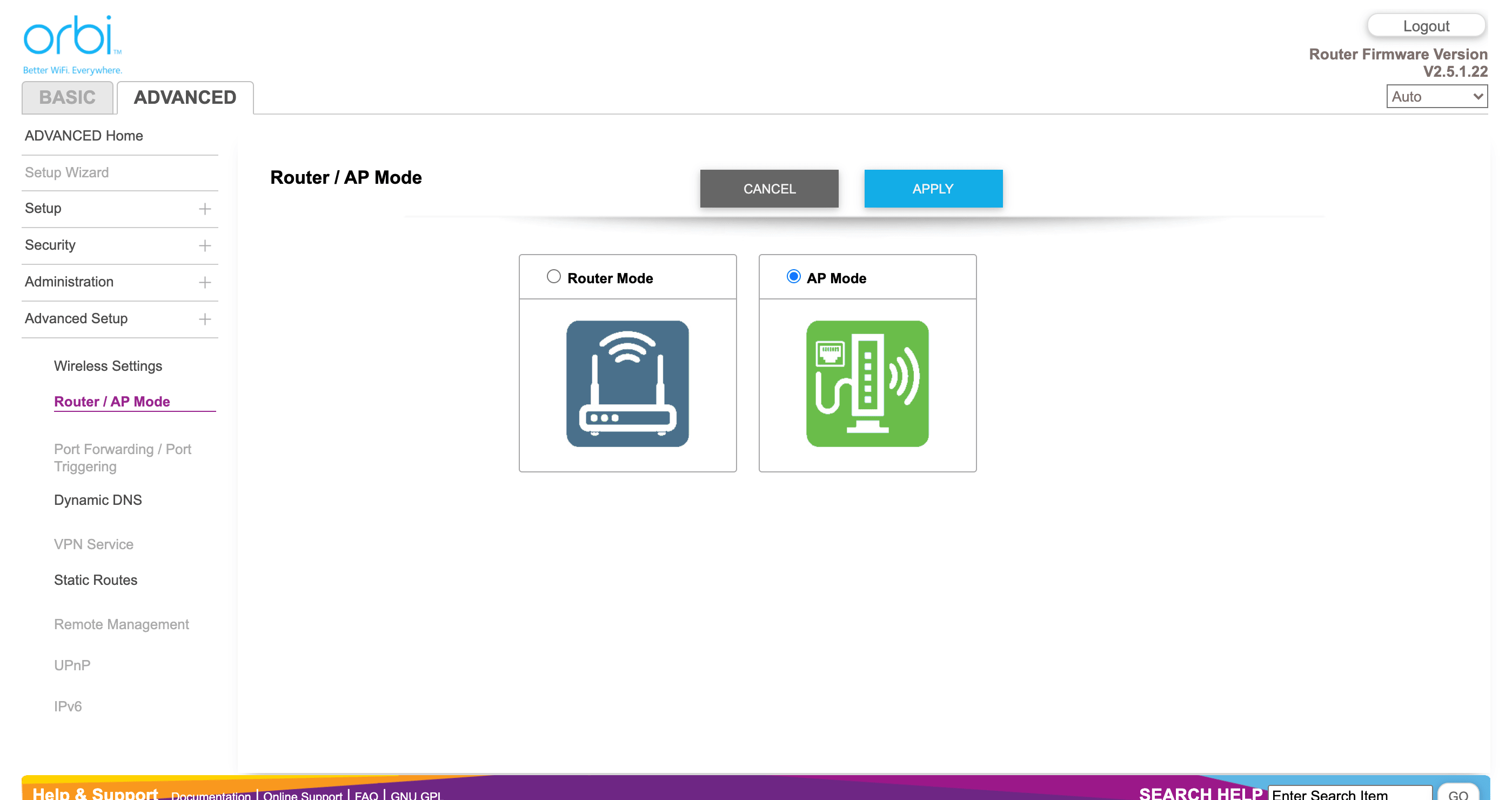 Netgear Orbi Advanced Settings Netgear Orbi Advanced Settings