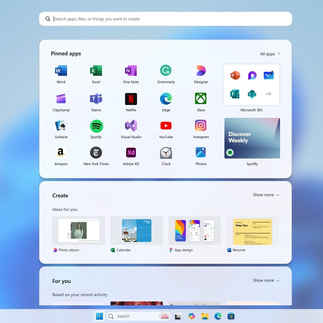Microsoft Hadirkan Menu Start Windows 11 Lebih Besar dan Bisa Nonaktifkan Feed Rekomendasi