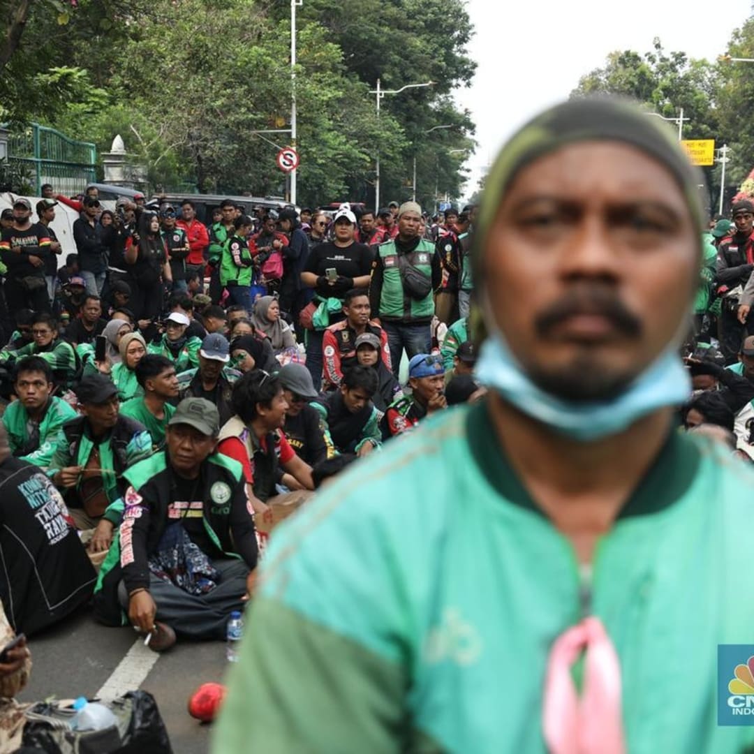 Demo Pengemudi Ojek Online di Jakarta Tolak Jadi Pekerja dan Minta Perppu