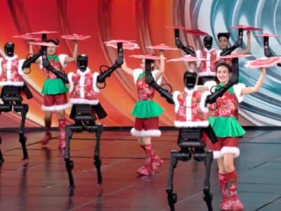 Robot Humanoid Unitree Menari Tarian Tradisional Yangge dengan AI Canggih