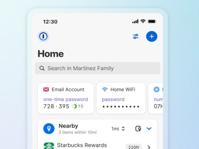 1Password memudahkan untuk menemukan kata sandi berdasarkan lokasi Anda.