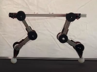 Robot Quadruped Tanpa Motor Mengadopsi Sinergi Gerak Anjing untuk Adaptasi Maksimal