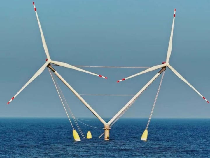 Turbine angin monster berkepala ganda China beroperasi untuk memberikan daya bagi 30.000 rumah setiap tahun.