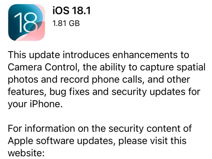 iOS 18.1—Peringatan Pembaruan Baru Dikeluarkan untuk Semua Pengguna iPhone
