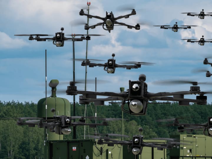 Seorang tentara dapat mengendalikan 100 drone mata-mata sekaligus dengan teknologi kawanan sci-fi baru dari Swedia.