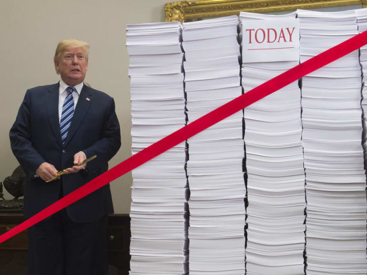 Trump berjanji untuk mengurangi birokrasi pemerintah bagi bisnis. Dia juga bisa menambahnya.