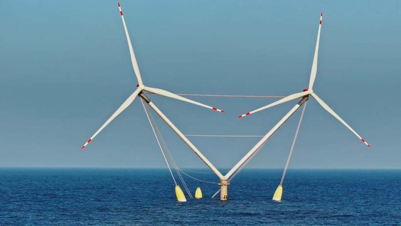 Turbine angin monster berkepala ganda China beroperasi untuk memberikan daya bagi 30.000 rumah setiap tahun.