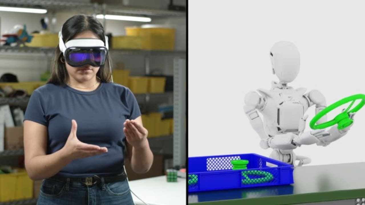 Nvidia membantu robot humanoid belajar melalui instruksi Apple Vision Pro.