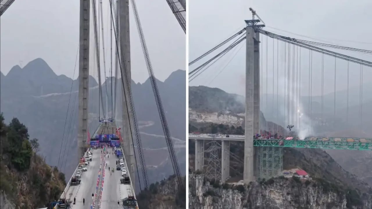 Jembatan tertinggi di dunia dengan tinggi 2 kali lipat dari Menara Eiffel semakin mendekati penyelesaian.